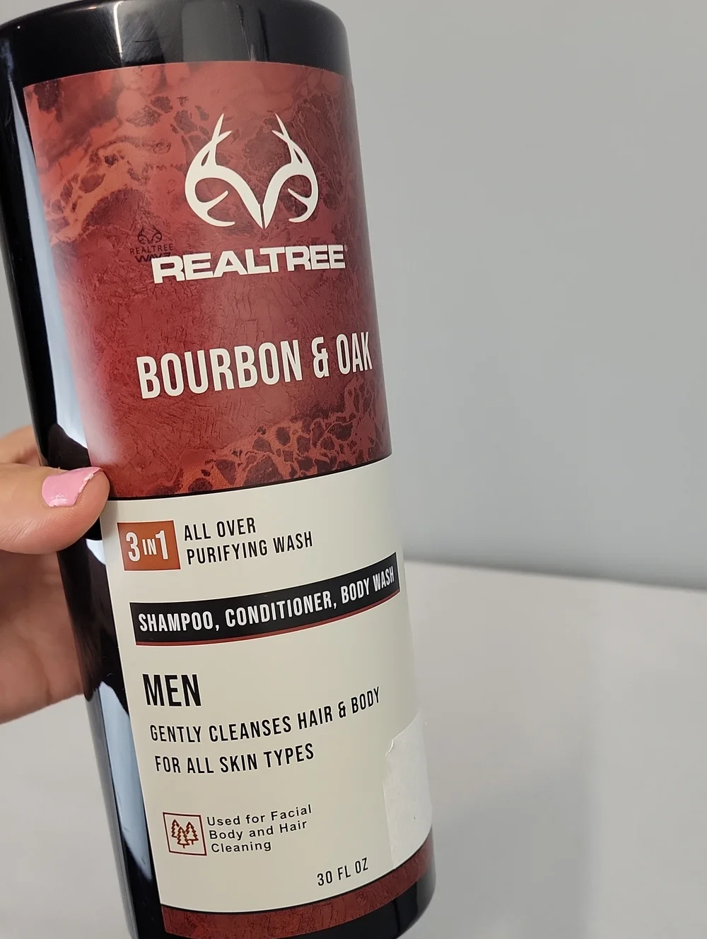 REALTREE Bourbon & Oak 3 in 1 All over purifying wash Shampoo Conditioner Wash